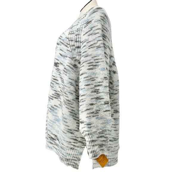 Ruby Road Sweater Women's OSFA White Light Blue Gray Knit LS Crew Neck Soft NWT - Picture 4 of 10